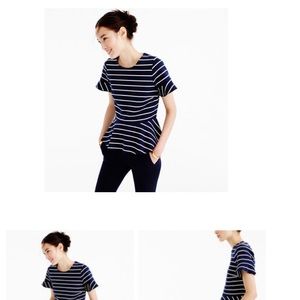 Jcrew Peplum stripe blouse